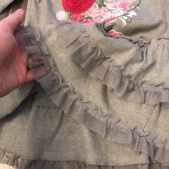 Squeeze Girls Grey Peplum Long Sleeve Shirt size 4 - Picture 6 of 6